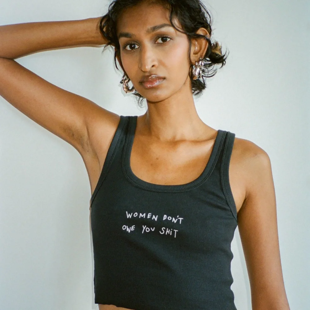 “Women Don’t Owe You Sh@t” Ribbed Tank - Picture 2 of 10